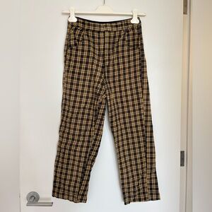 Women’s Yellow and Black Plaid Pants